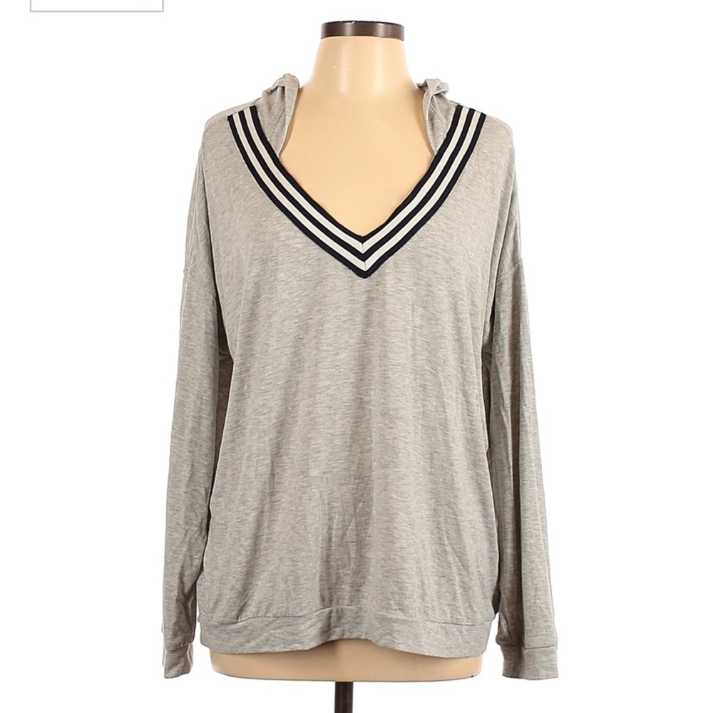 Gray hooded sweatshirt